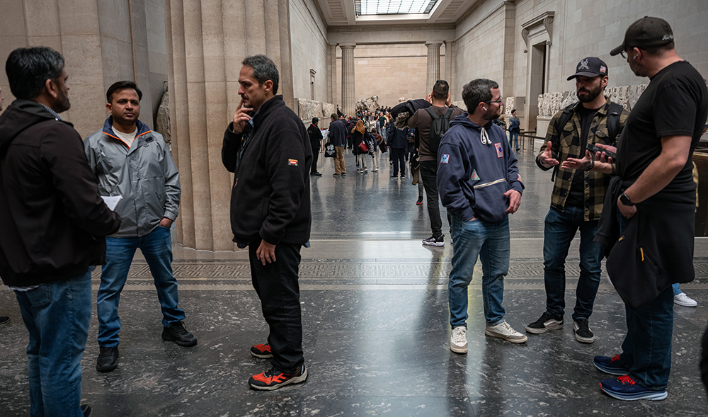 The team enjoyed deep thoughts and camaraderie during the British Museum visit and throughout the summit. Photo Credit: Andrew Griffith